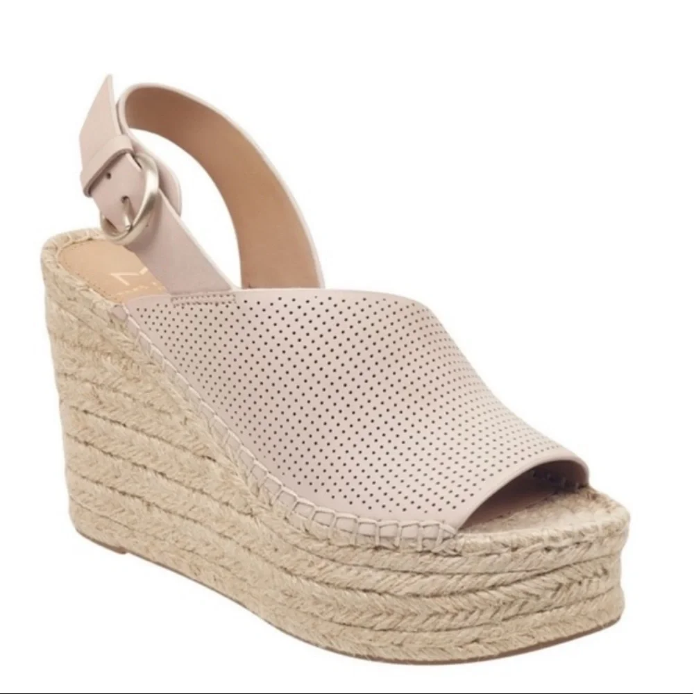 Marc Fisher | Andela Espadrille Wedge Slingback Sandals Light Pink Size 9.5